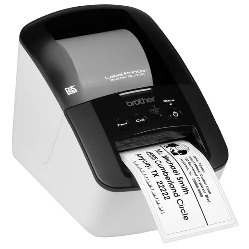 Máy in nhãn Brother QL-700, nhẵn DK. Khổ in max 62mm