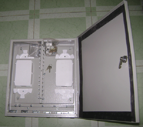 AMP Fiber Optic Wall Mount Patch Enclosure, Light Metal, Unloaded