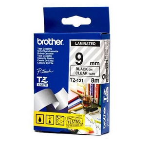 nhan brother tz121 black on clear  chu den nen trong suot rong 9mm