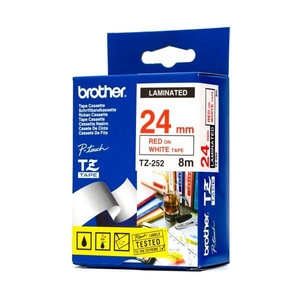 nhan brother tz252 red on white  chu do nen trang rong 24mm