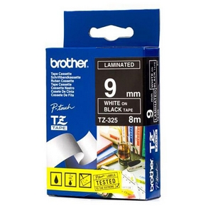nhan brother tz325 white on black  chu trang nen den rong 9mm