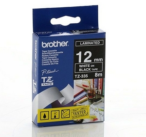 nhan brother tz335  white on black  chu trang nen den rong 12mm