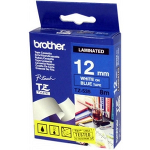 nhan brother tz535 white on blue  chu trang nen xanh da troi rong 12mm